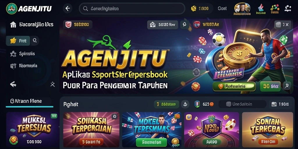 Tampilan antarmuka AGENJITU saat pengguna memasang taruhan olahraga.