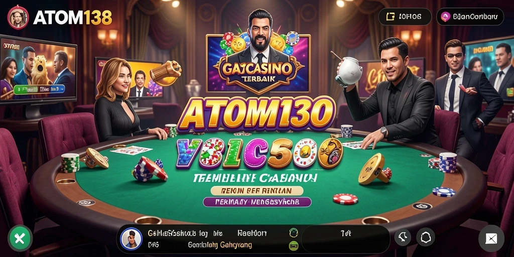 Screenshot gameplay ATOM138 menampilkan keseruan Live Casino.