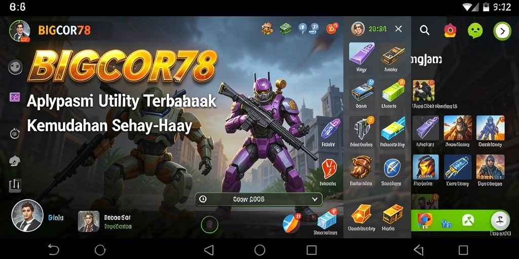 Tampilan antarmuka utama BIGCOR78 dengan fitur Utility yang menarik.