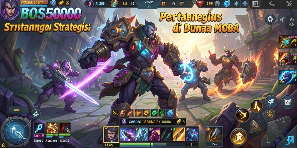 Tampilan gameplay seru dengan pertarungan strategis di BOS5000.