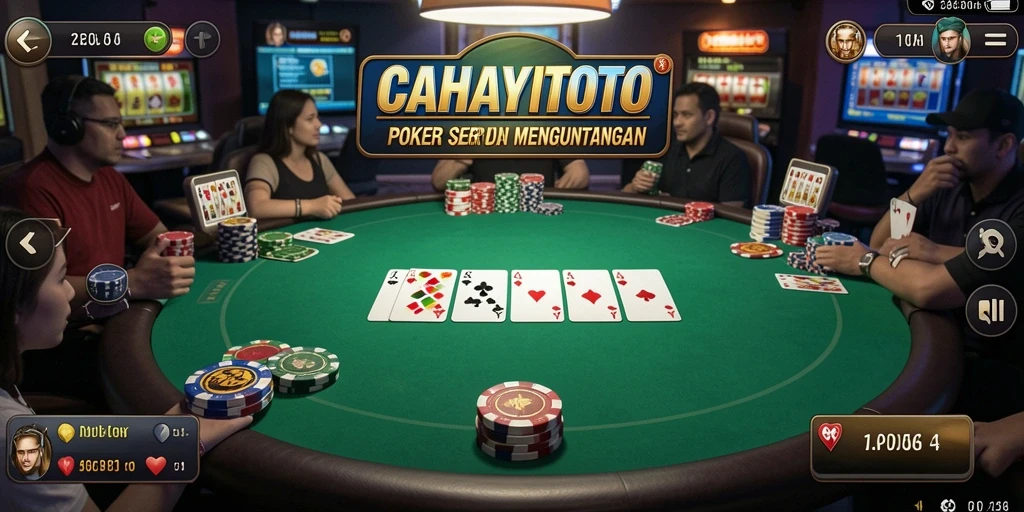 Tampilan gameplay seru CAHAYATOTO dalam permainan Poker.