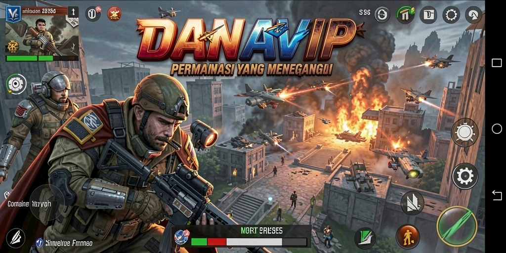 Tampilan gameplay menegangkan di DANAVIP dengan strategi yang kompleks.