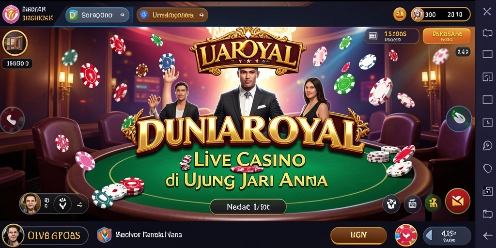 Tampilan gameplay DUNIAROYAL yang mendebarkan dengan dealer langsung.