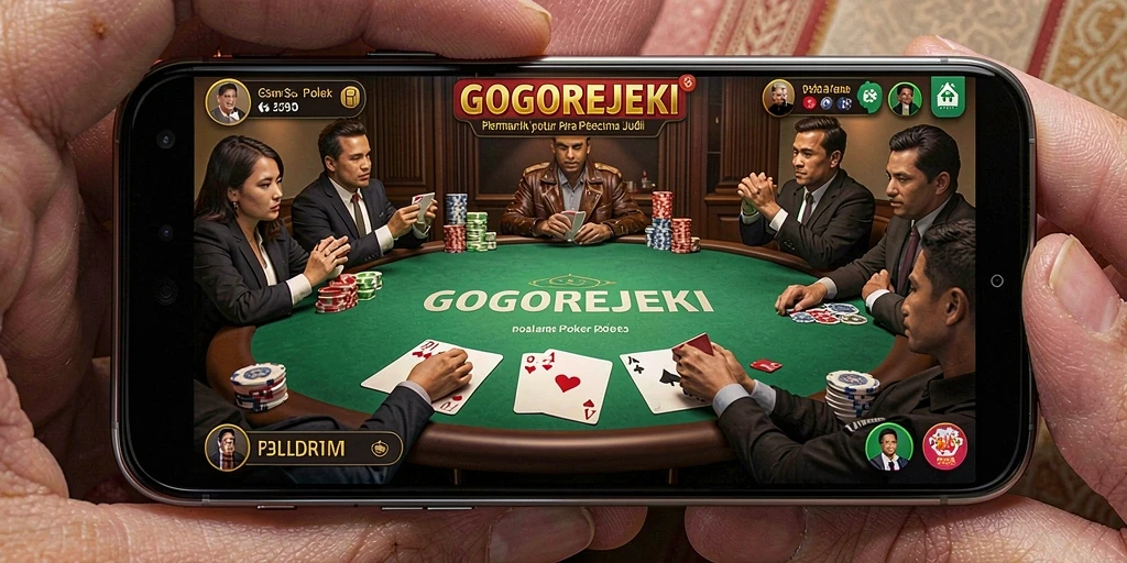 Tampilan gameplay GOGOREJEKI dengan aksi Poker seru.