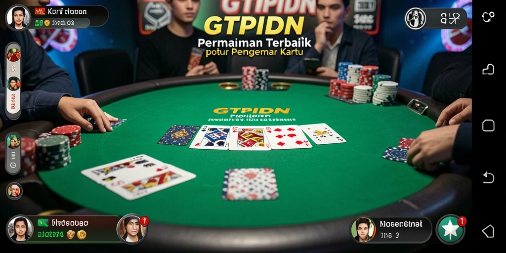 Tampilan gameplay GTPIDN yang menegangkan dan seru saat bermain poker.