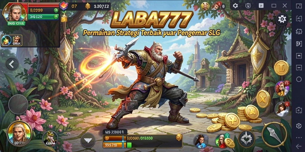 Tangkapan layar LABA777 menunjukkan aksi pertempuran strategi yang mendebarkan.