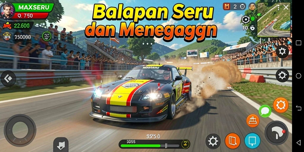 Tampilan gameplay Racing yang menegangkan dan penuh aksi.