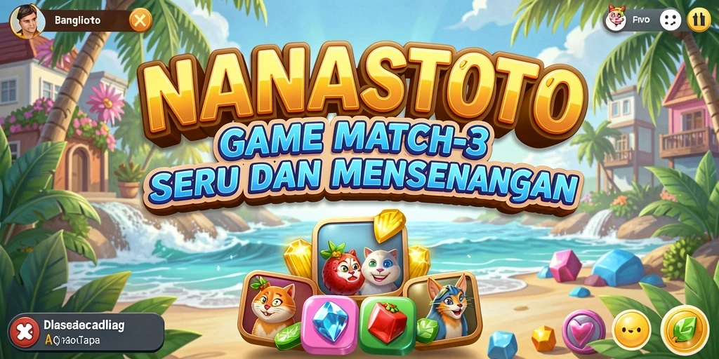 Tampilan gameplay NANASTOTO yang menarik dalam pertempuran Match-3.