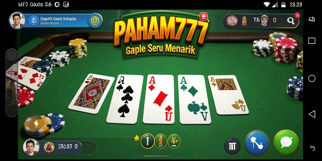 Tampilan gameplay PAHAM777 yang seru dan interaktif dalam permainan Gaple.