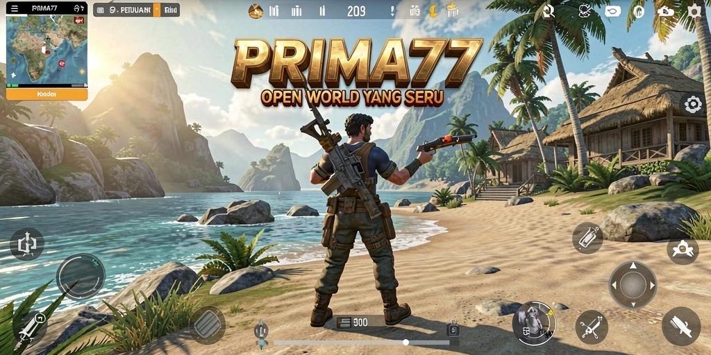 Gameplay Open World yang mendebarkan dalam PRIMA77.
