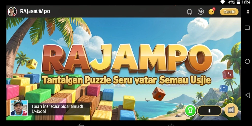 Screenshot gameplay RAJAMPO menampilkan tantangan puzzle yang menggugah semangat.