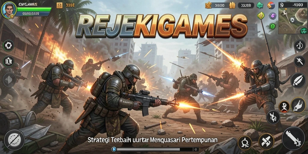 Tampilan gameplay menarik dari REJEKIGAMES dengan pertempuran strategis.