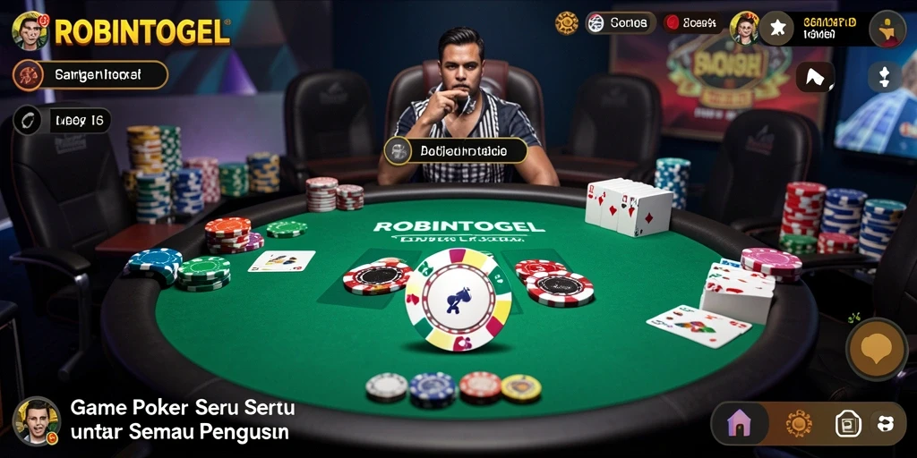 Tampilan seru gameplay Poker di ROBINTOGEL.