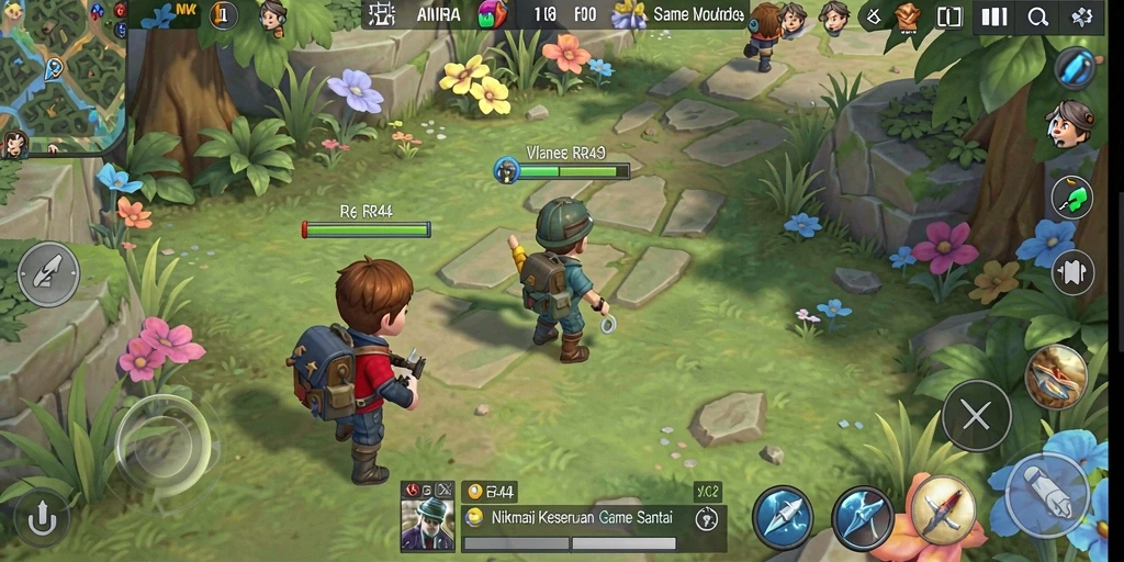 Tangkapan layar gameplay RR44 menunjukkan aksi seru dan grafis menarik.