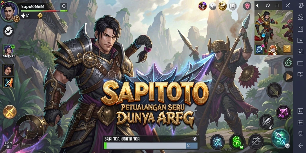Screenshot gameplay ARPG SAPITOTO yang epik dan mendebarkan.