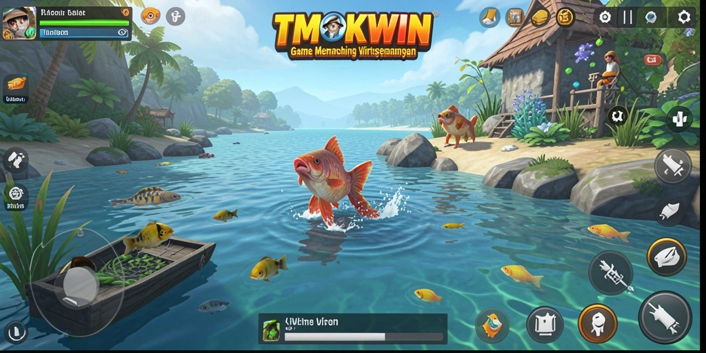 Gameplay menakjubkan dalam TMOKWIN dengan pengalaman memancing yang seru.