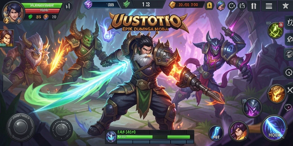 Tampilan gameplay seru dari UUSTOTO dalam aksi MOBA.
