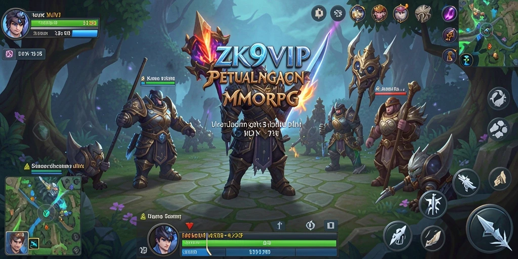 Tangkapan layar gameplay ZK9VIP yang menunjukkan aksi pertempuran epik di MMORPG.